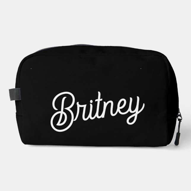 Neceser Monograma y nombre personalizados de blanco negro  (Anverso)