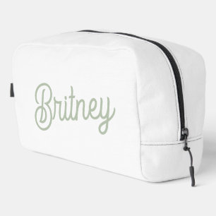 Neceser Monograma y nombre personalizados verde sabio mode
