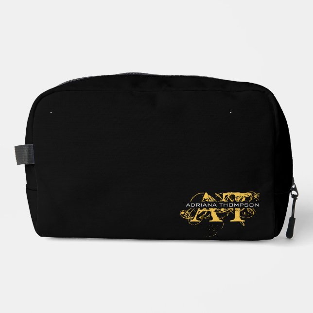 Neceser Monogramado en oro y negro con problemas modernos (Anverso)