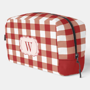Neceser Monogramo de Paprika y White Gingham