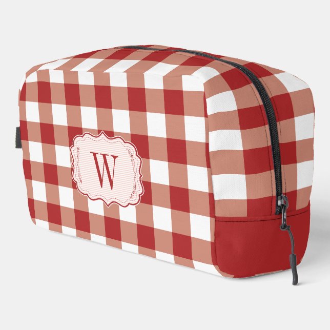 Neceser Monogramo de Paprika y White Gingham (Esquina derecha)