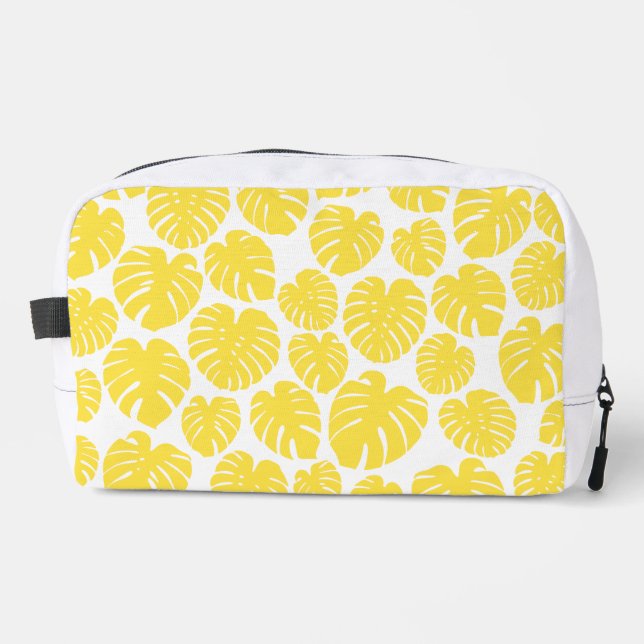 Neceser Monstera - Amarillo Limón y Blanco (Anverso)