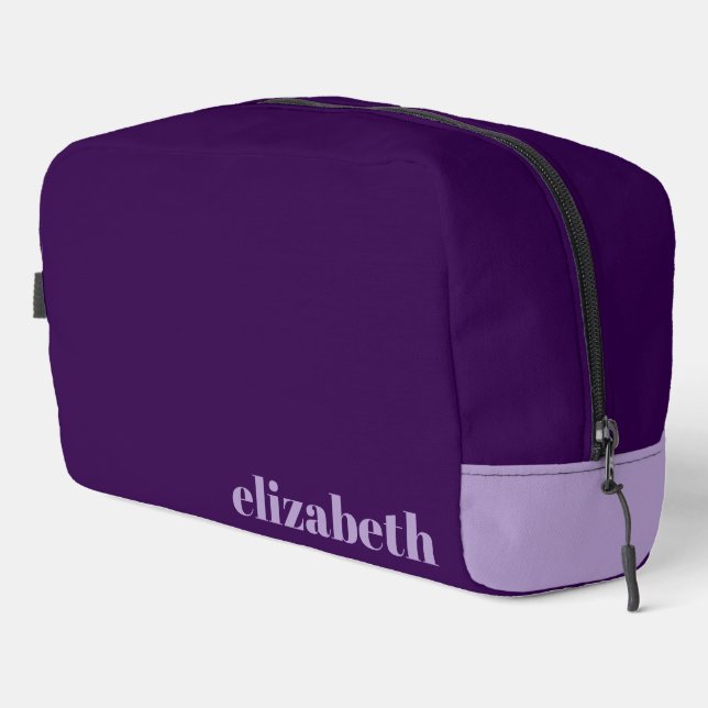 Neceser Morado oscuro con nombre en morado claro (Esquina derecha)