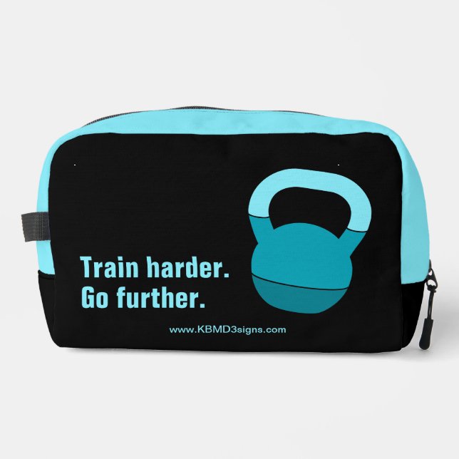 Neceser Motto Train Harder Go Further Electric-Blue Black (Anverso)