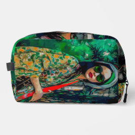 Neceser Mujer con gafas de sol verdes