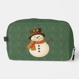 Neceser Muñeco de nieve rústico verde vintage adorable