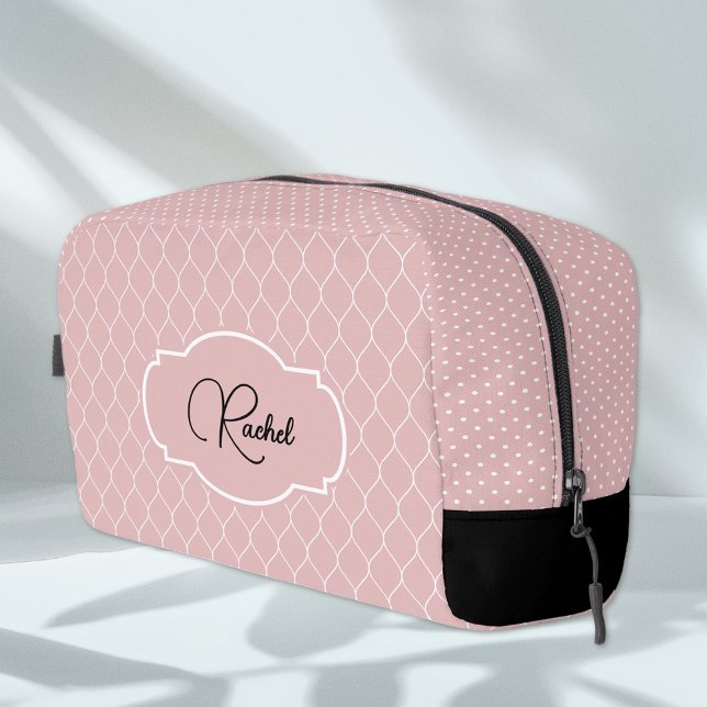 Neceser Name || Pale Blush Pink Stylish Trellis Pattern (Subido por el creador)
