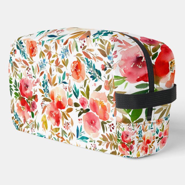 Neceser Naranja color rojo rosa verano floral (Esquina izquierda)