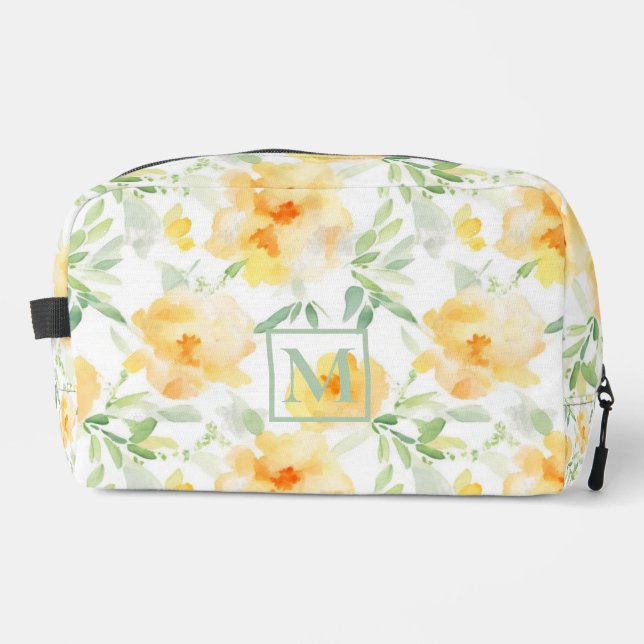 Neceser Naranja de melocotón amarillo elegante acuarela fl (Anverso)