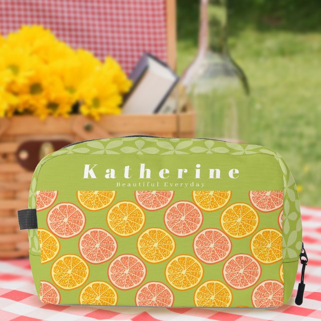 Neceser Naranja Green (Orange Design Green Dopp Kit Personalized.)