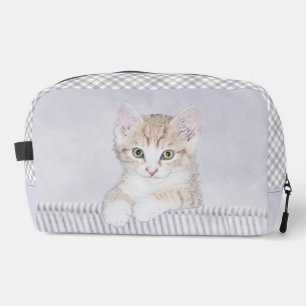 Neceser Naranja Tabby Kitten Pintura Cuta Arte Original