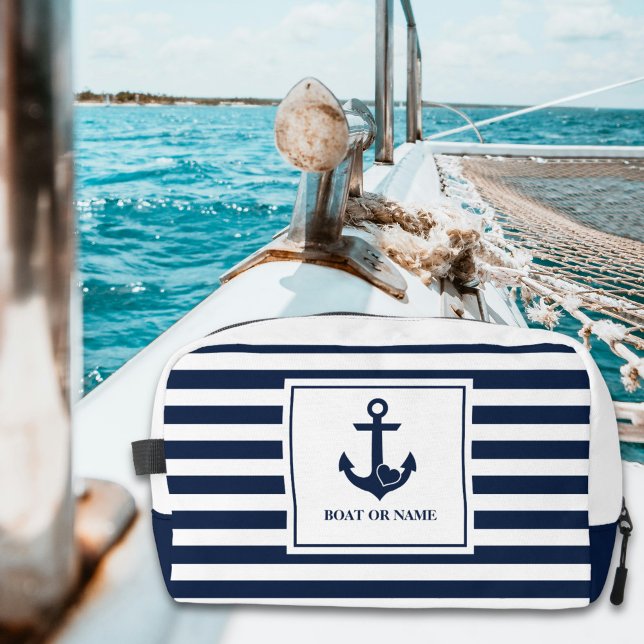 Neceser Nautical Heart Anchor Boat Nombre Navy Rayo Blanco (Subido por el creador)