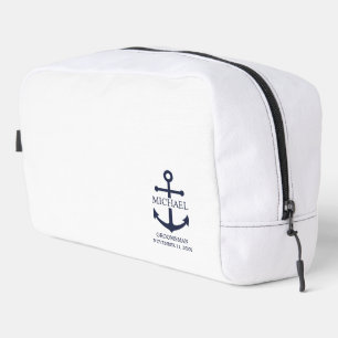 Neceser Nautical Navy Blue Anchor Personalizado Groomsmen