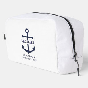Neceser Nautical Navy Blue Anchor Personalizado Groomsmen