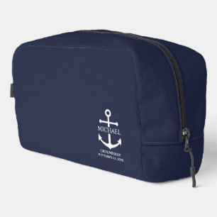 Neceser Nautical Navy Blue Anchor Personalizado Groomsmen