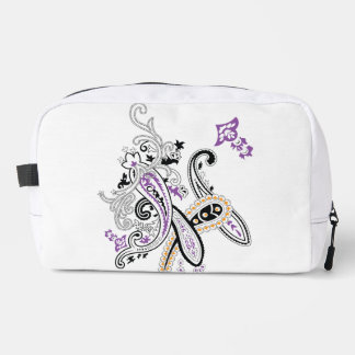 Neceser Negro Blanco Púrpura Naranja Ornate Paisley