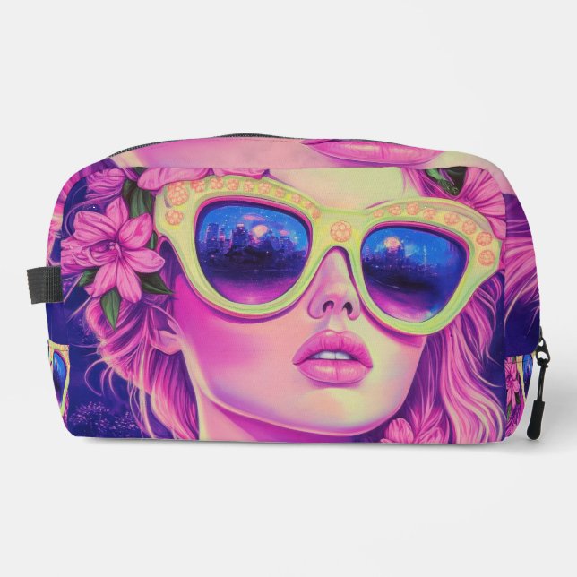 Neceser Neon Dream Chica con gafas de sol florales (Anverso)