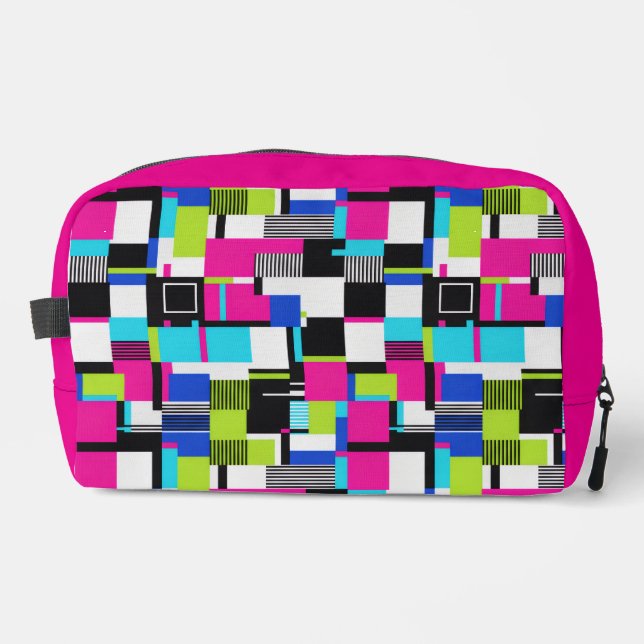 Neceser Neon Glitch Geometric Aesthetic Makeup Bag (Anverso)