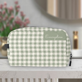 Neceser Nombre de Gingham Pattern Cottagecore Boho Beige S