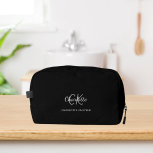 Neceser Nombre de las iniciales del monograma blanco negro