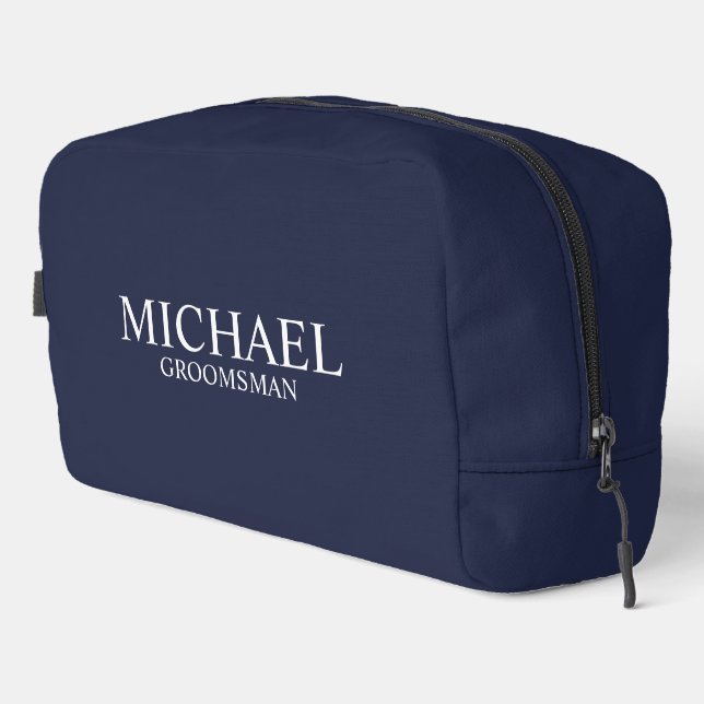 Neceser Nombre del Groomsman personalizado clásico (Esquina derecha)