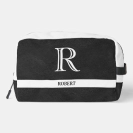 Neceser Nombre del Monograma Blanco del guarnecido de text