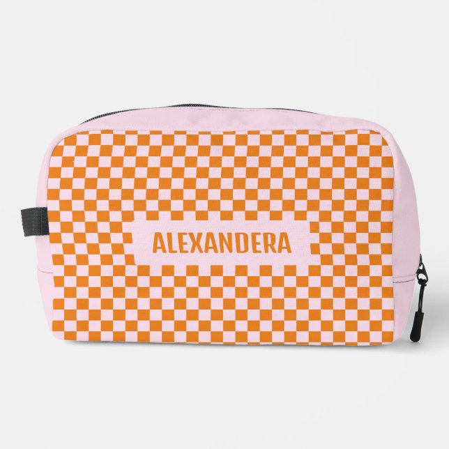 Neceser Nombre Naranja Rosa Bachelorette Bridesmaid (Anverso)