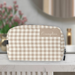 Neceser Nombre Neutral de Cuadro de Gingham Boho