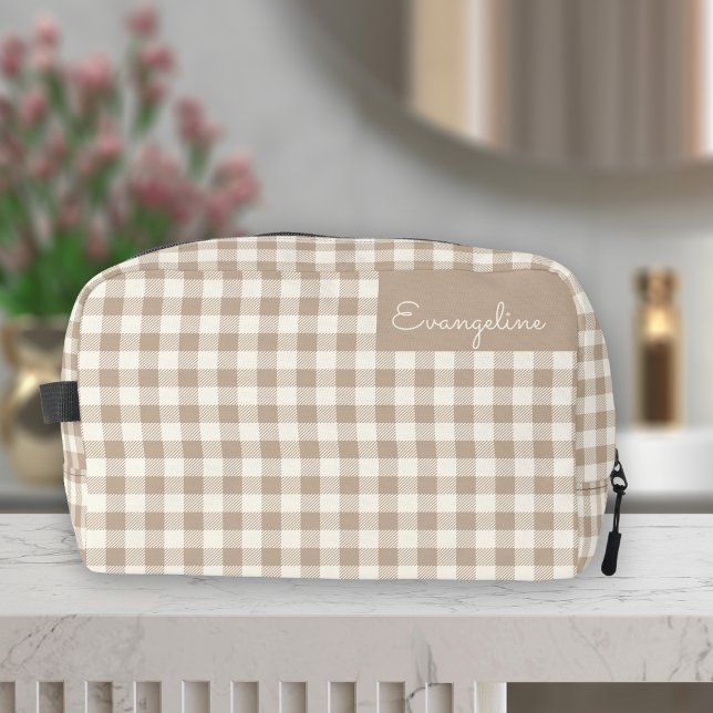 Neceser Nombre Neutral de Cuadro de Gingham Boho (Subido por el creador)