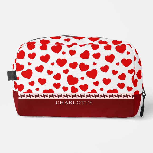 Neceser Nombre personalizado de corazón rojo elegante (Anverso)