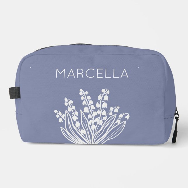 Neceser Nombre personalizado de May Lily of Valley Floral  (Anverso)