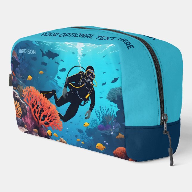 Neceser Nombre personalizado de Scuba Diver (Esquina derecha)