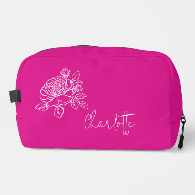 Neceser Nombre personalizado floral de rosas (Anverso)