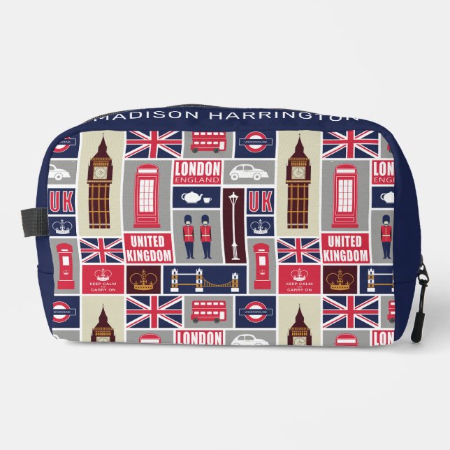 Neceser Nombre personalizado Iconos del Reino Unido de Lon (Anverso)