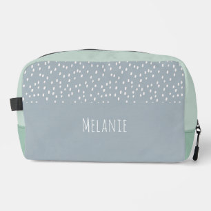 Neceser Nombre personalizado, lindos puntos grises y azule