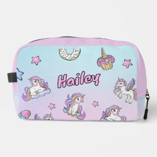 Neceser Nombre personalizado para niños unicornios que vue