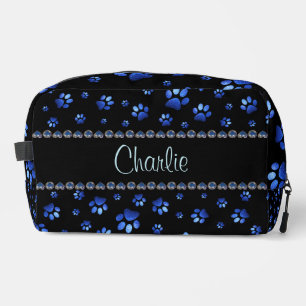 Neceser Nombre personalizado, perras de perro purpurina az