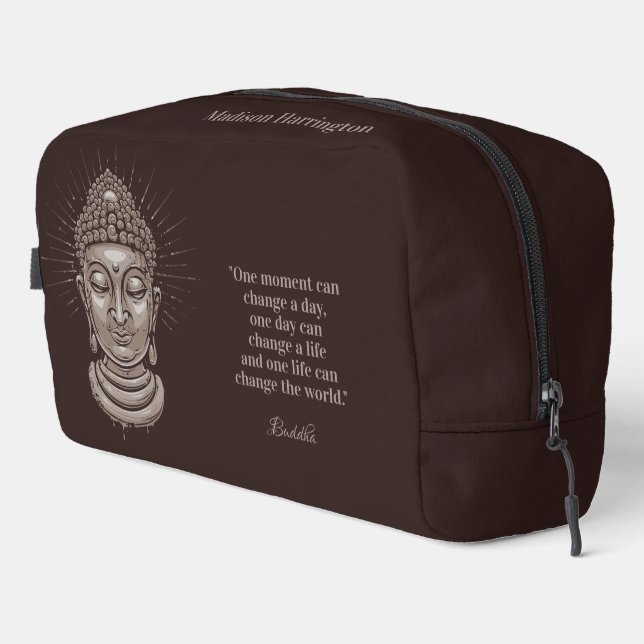 Neceser Nombre personalizado y texto Cotización de Buda (Esquina derecha)