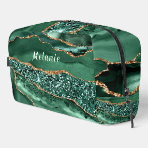 Neceser Nombro personalizado de oro verde esmeralda regalo