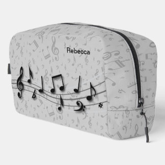 Neceser Notas de música en negro y gris personalizadas