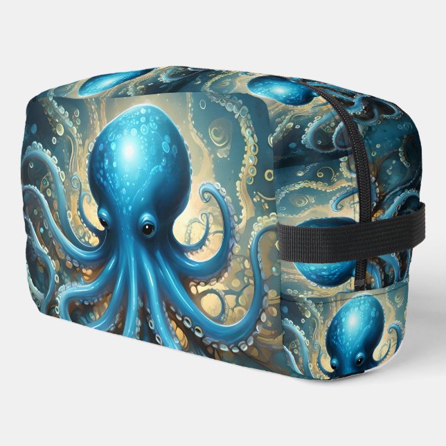 Neceser Olas Celestiales: El Arte Fractal del Pulpo Azul (Esquina izquierda)