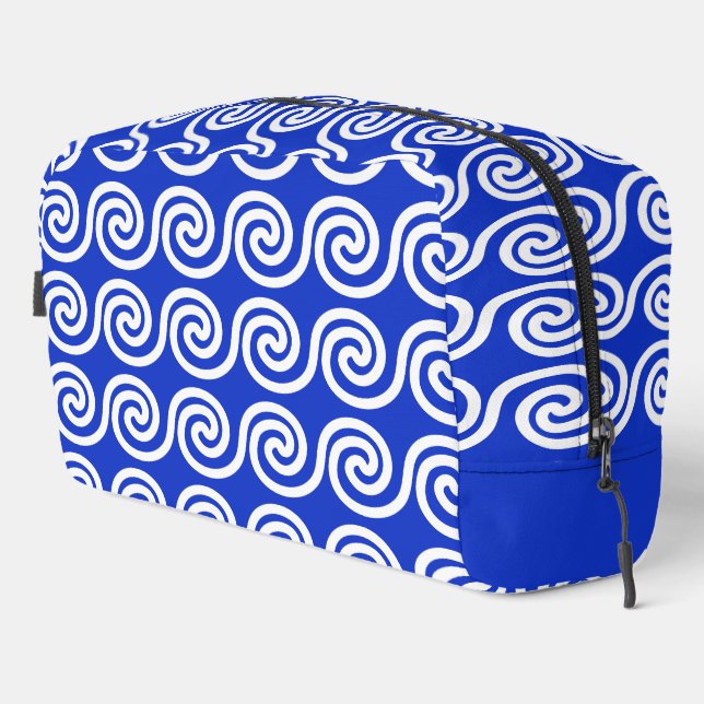 Neceser Olas Patrón Llave Meandro Griego Azul (Esquina derecha)