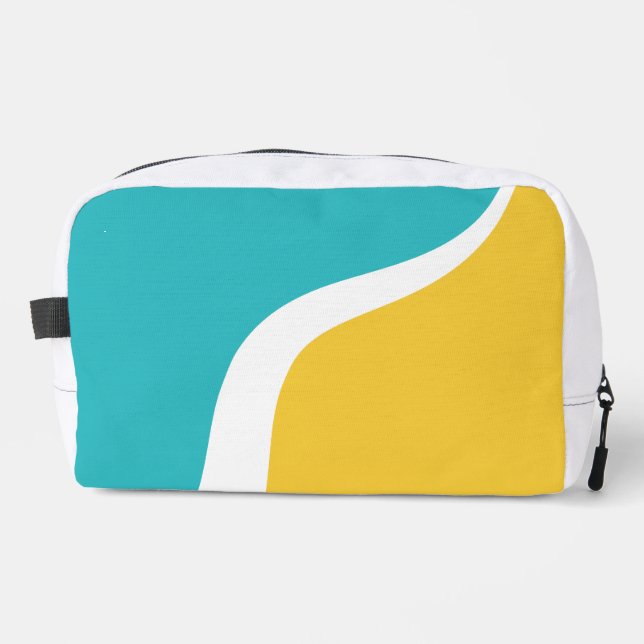 Neceser Olas Simples 3 - Turquesa y Amarillo (Anverso)