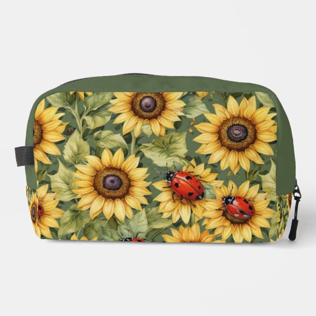 Neceser Olive Green Green Greeneration Sunflower Lady Bug  (Anverso)