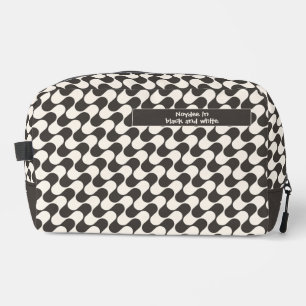 Neceser Ondas abstractas en negro y blanco con texto