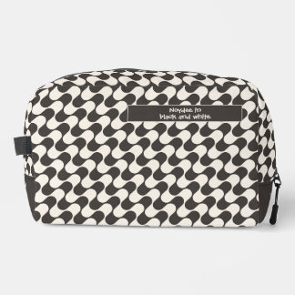 Neceser Ondas abstractas en negro y blanco con texto