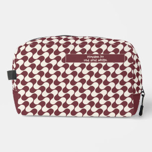 Neceser Ondas abstractas rojas y blancas con texto