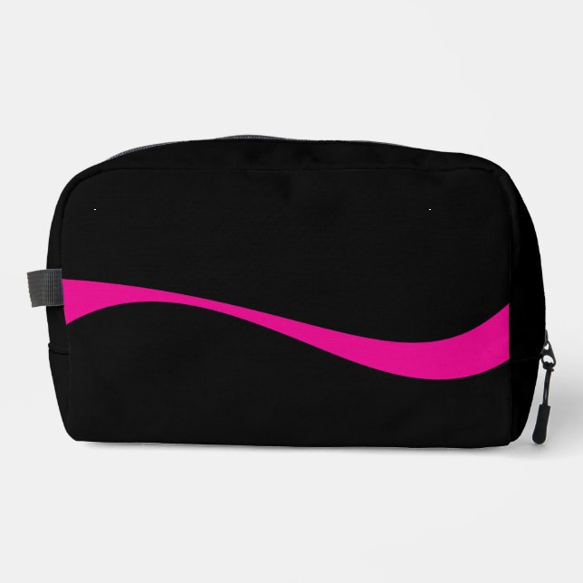 Neceser Ondas Simples 2 en Magenta y Negro (Anverso)