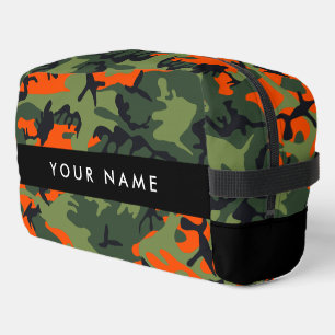 Neceser Orange Camouflage Pattern, Your name, Personalize