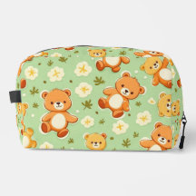 Ositos de peluche y hojas patrón verde